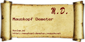 Mauskopf Demeter névjegykártya